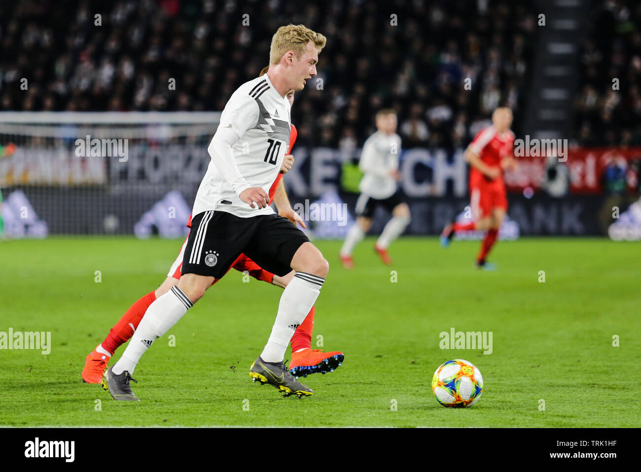 Wolfsburg, Deutschland, 20. März 2019: Deutscher Fußball Spieler Julian Brandt in Aktion während der internationalen Fußball-Spiel Deutschland gegen Serbien Stockfoto