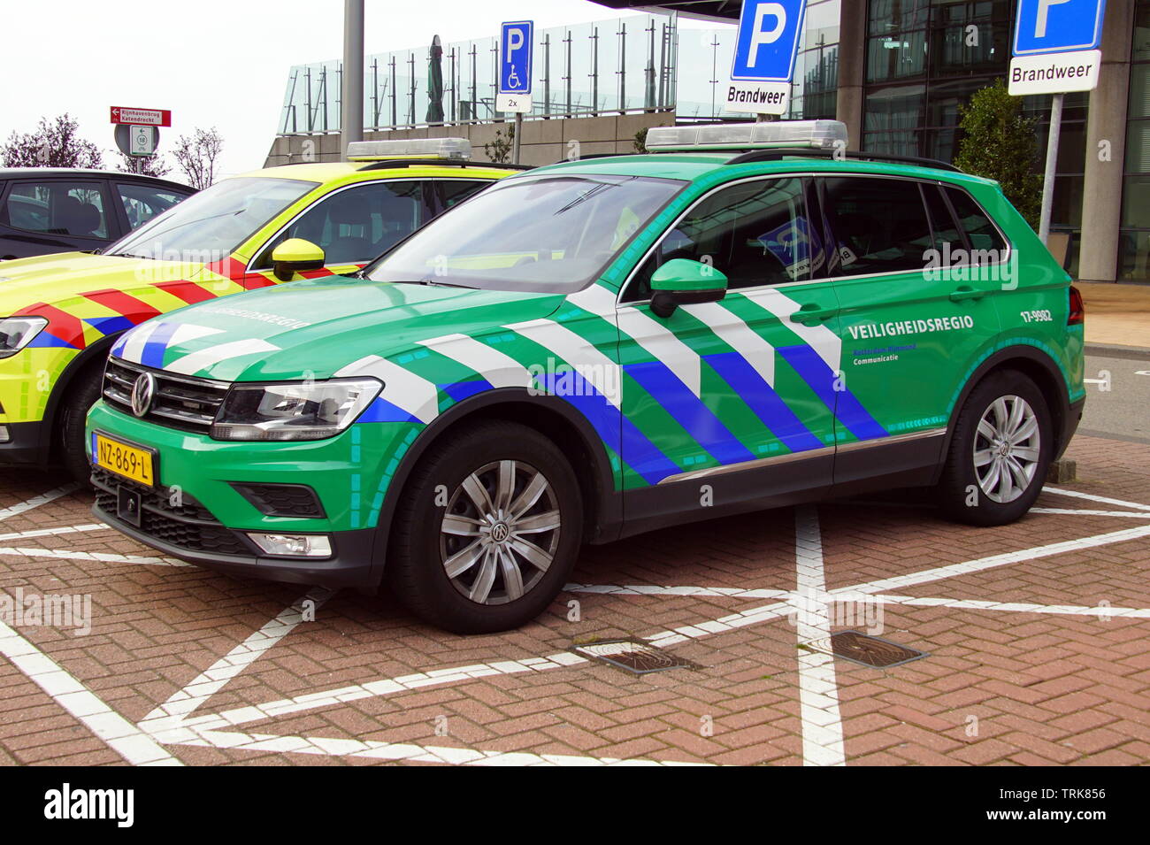 Rotterdam, Niederlande - 21. Oktober 2018: Niederländische Volkswagen Tiguan Priorität Fahrzeug Sicherheit Region (Niederländisch: veiligheidsregio) Rotterdam-Rijnmond. Stockfoto