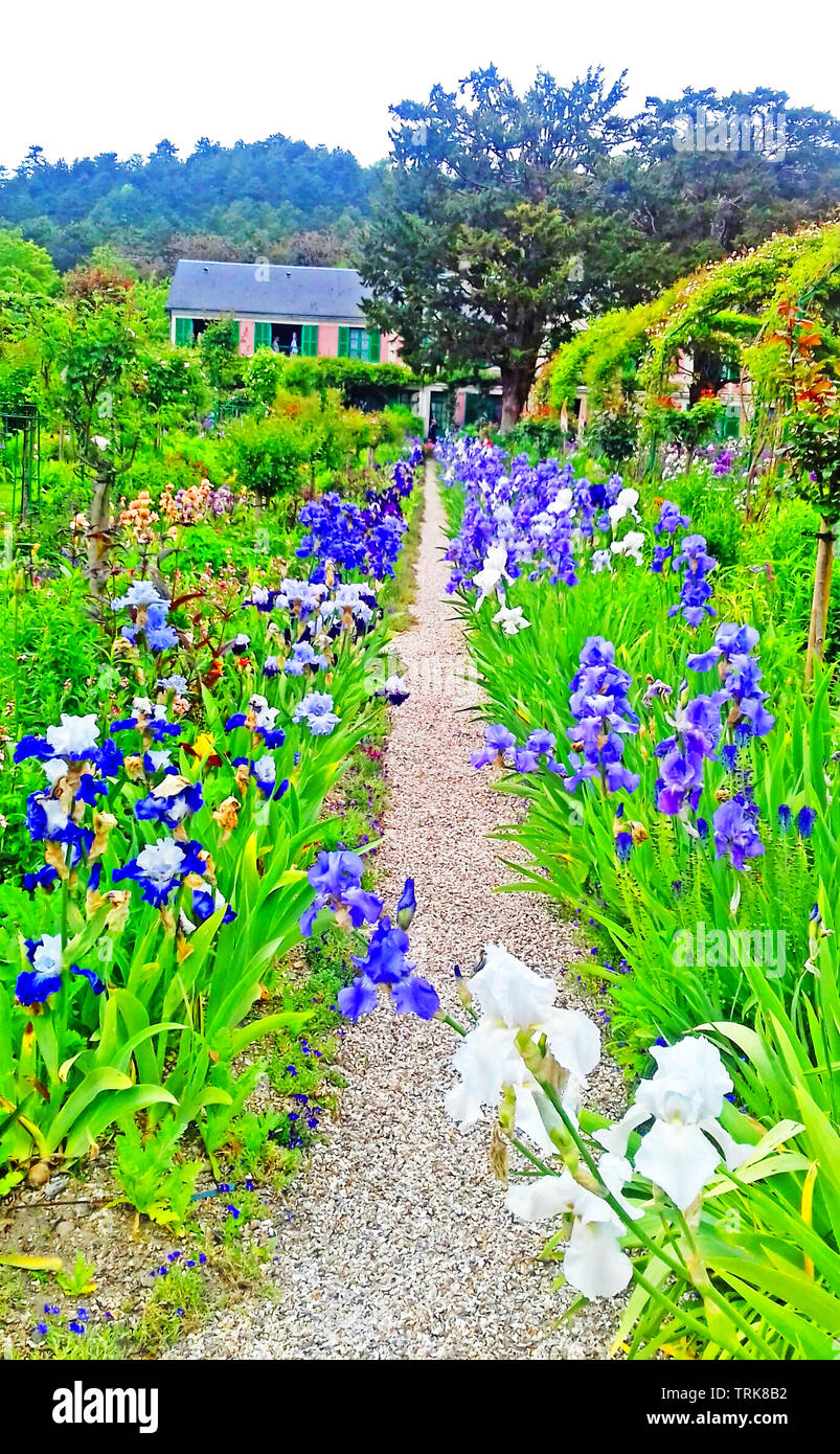 Das Haus von Claude Monet, der berühmte Französische Maler des Impressionismus, Giverny, Eure, Normandie, Frankreich Stockfoto