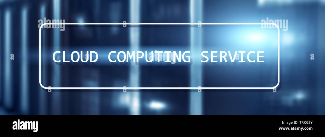 Cloud Computing Service Konzept auf Supercomputer verschwommenen Hintergrund Stockfoto