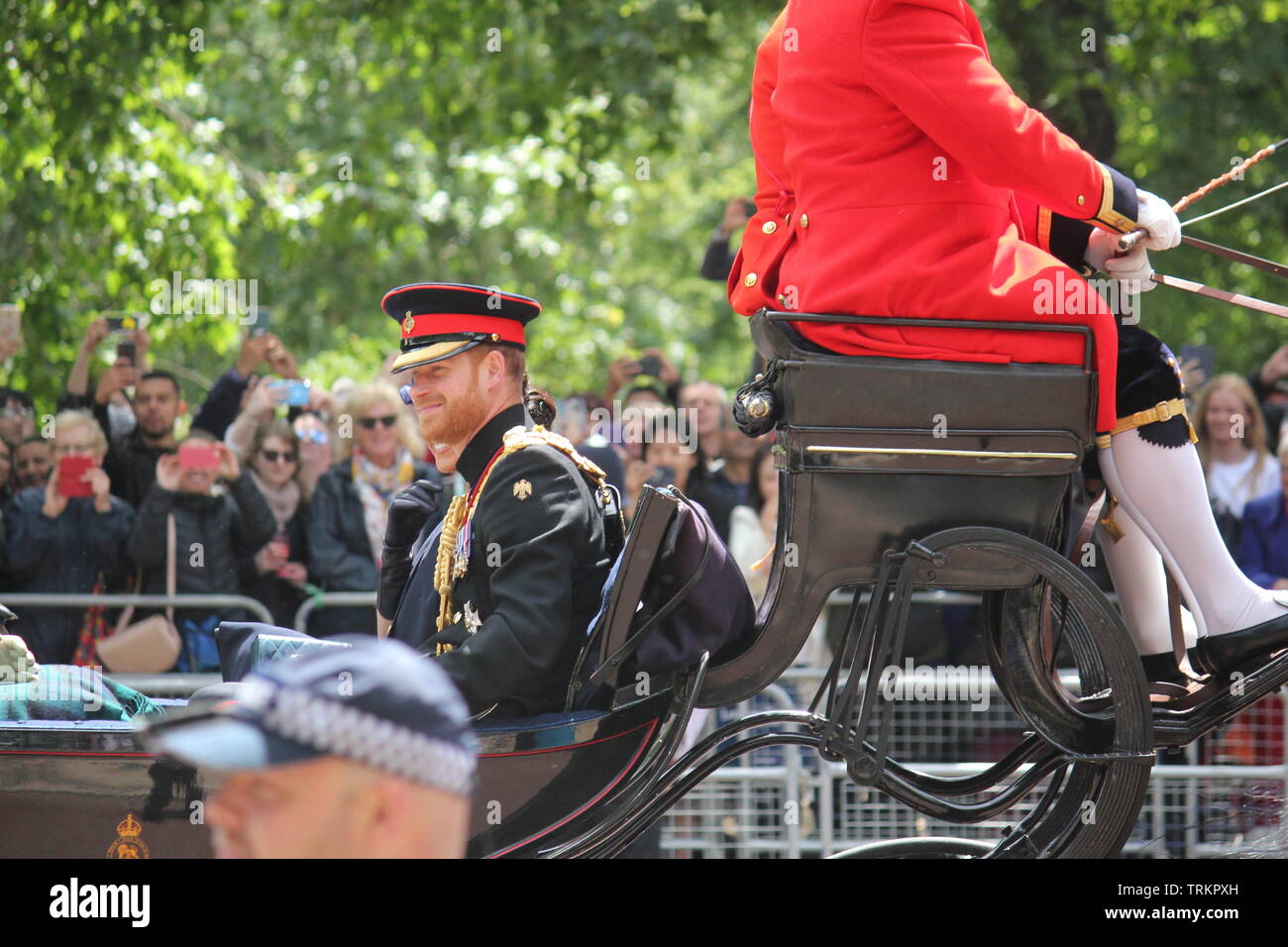 Meghan Markle & Prince Harry Stock, London UK, 8. Juni 2019 - Kate Middleton, Camilla Parker Bowles, Meghan Markle Prince Harry Trotzen der Farbe Stockfoto