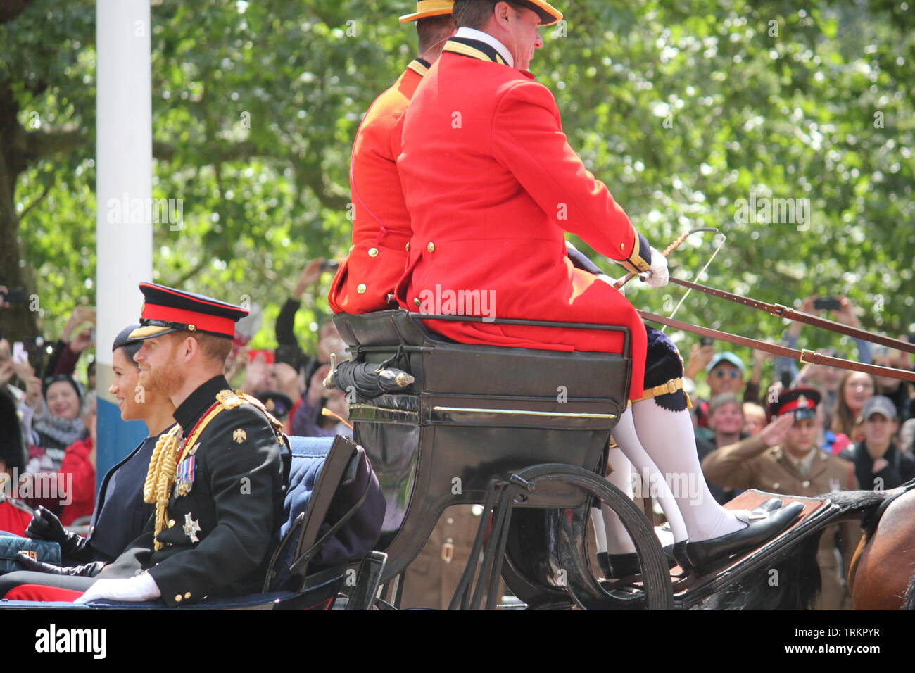 Meghan Markle & Prinz Harry stock, London, UK, 8. Juni 2019 - Meghan Markle Prinz Harry 1. Zusammen Outing seit Baby/Mutterschaft die Farbe Stockfoto