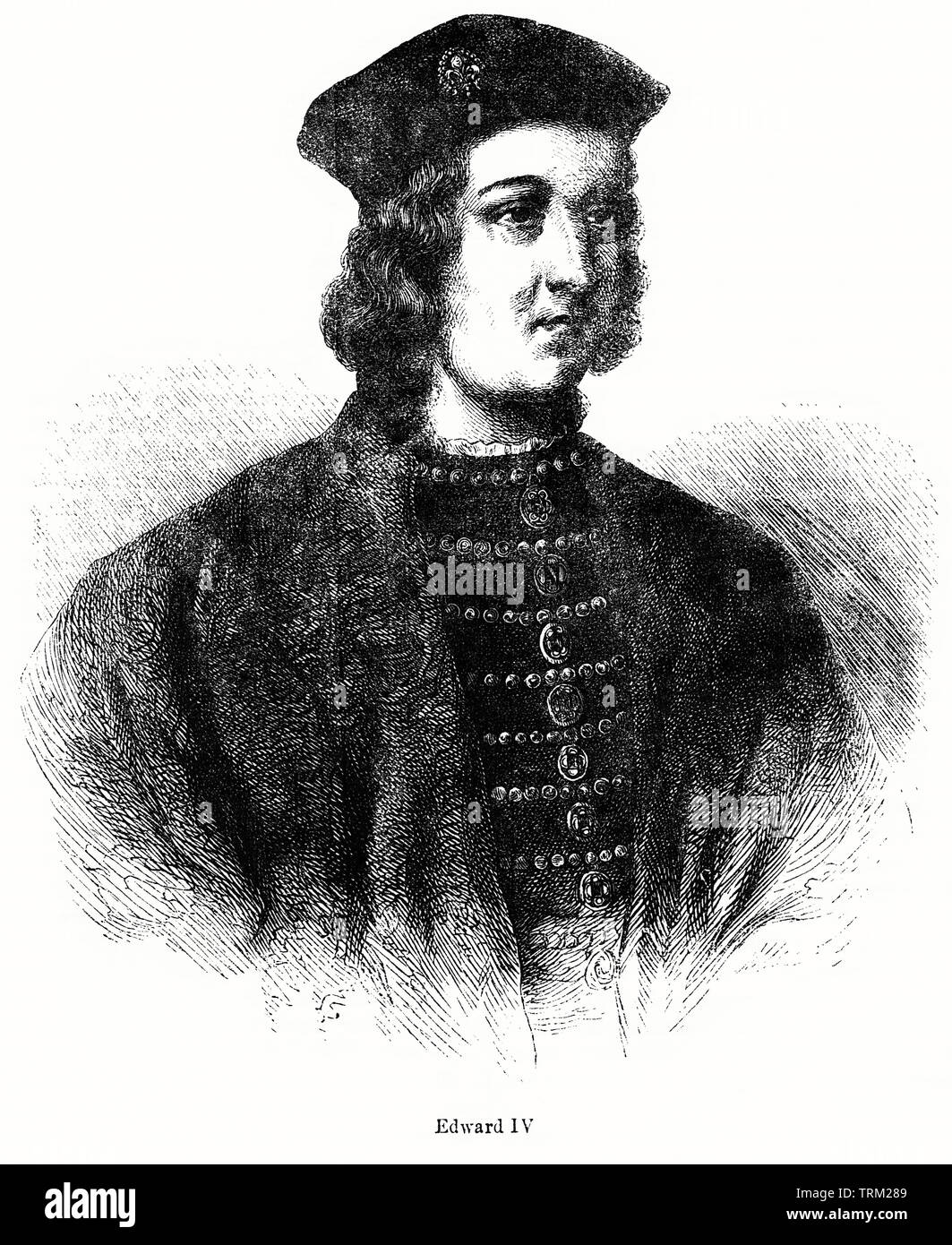 Edward IV., König von England, 1442-83, Illustration von John's Cassell Illustrated Geschichte Englands, Bd. I aus der frühesten Periode der Herrschaft von Edward der Vierten, Cassell, Petter und Galpin, 1857 Stockfoto