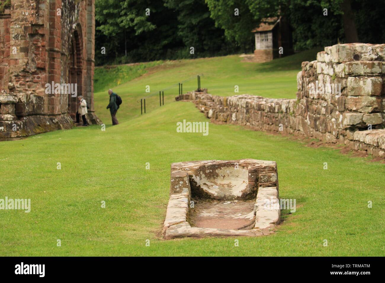 UK Barrow In Furness, Cumbria. Furness Abbey. Ulverston, Cumbria, Halbinsel Furness Abbey Ruinen, Furness Abbey, Cumbria. Stockfoto