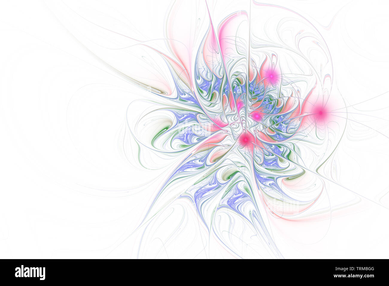 Fractal Abbildung: Heller Hintergrund mit floralen Ornament. Kreative Element für Design. Fraktale Blume von mathematischen Algorithmus erzeugt. Digitale artwor Stockfoto