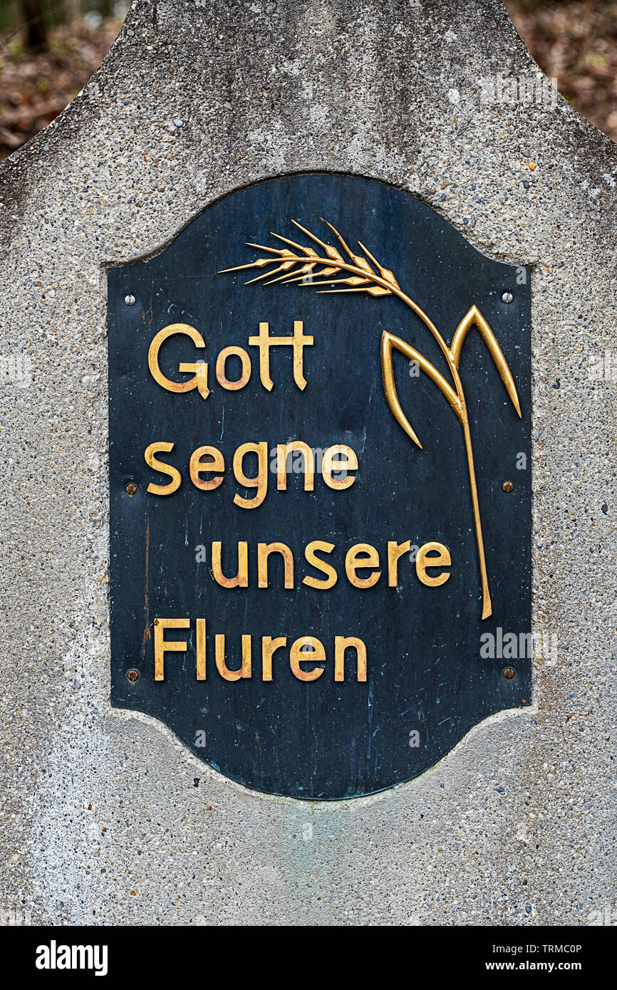 Gott segnen oder Zeichen land in deutscher Sprache Stockfoto