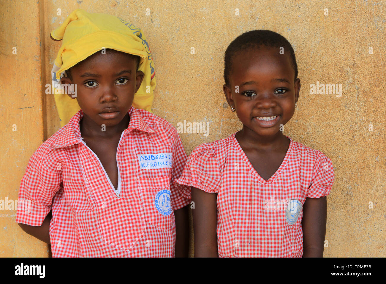 Ecoliers". Abkommen von Lomé. Togo. Afrique de l'Ouest. Stockfoto