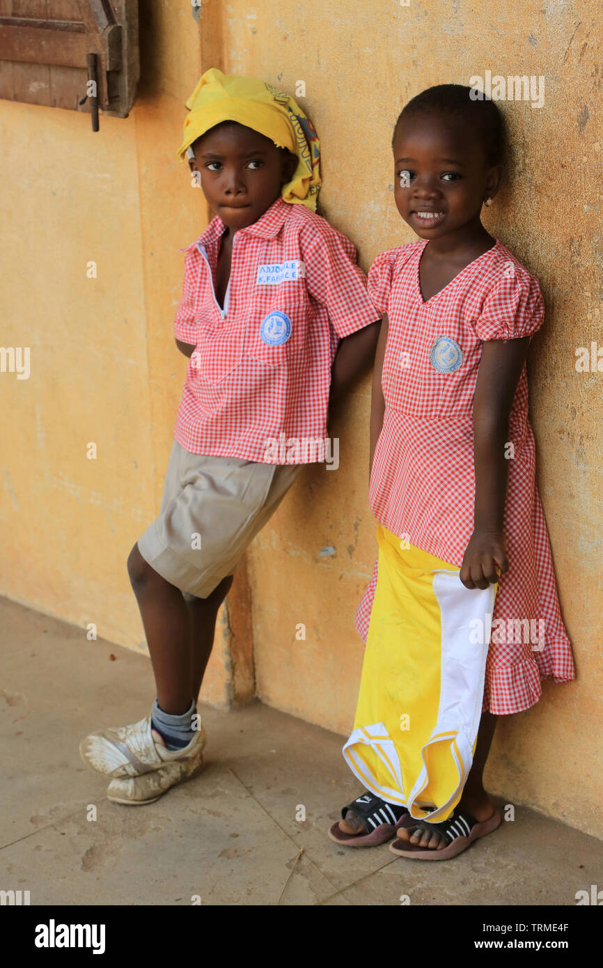 Ecoliers". Abkommen von Lomé. Togo. Afrique de l'Ouest. Stockfoto