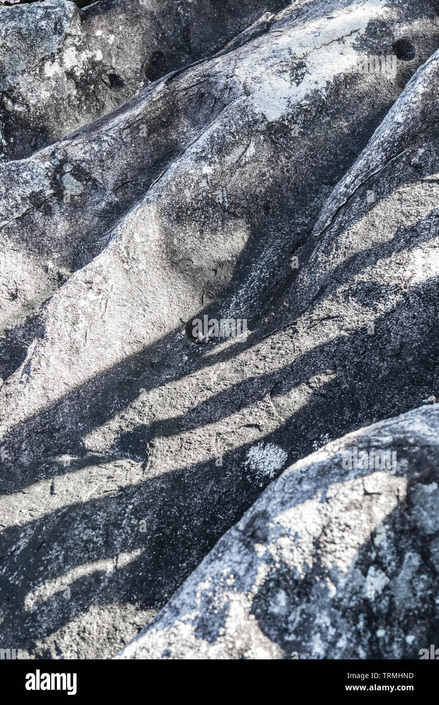 Wellenform Stein Textur mit Schatten Hintergrund Stockfoto