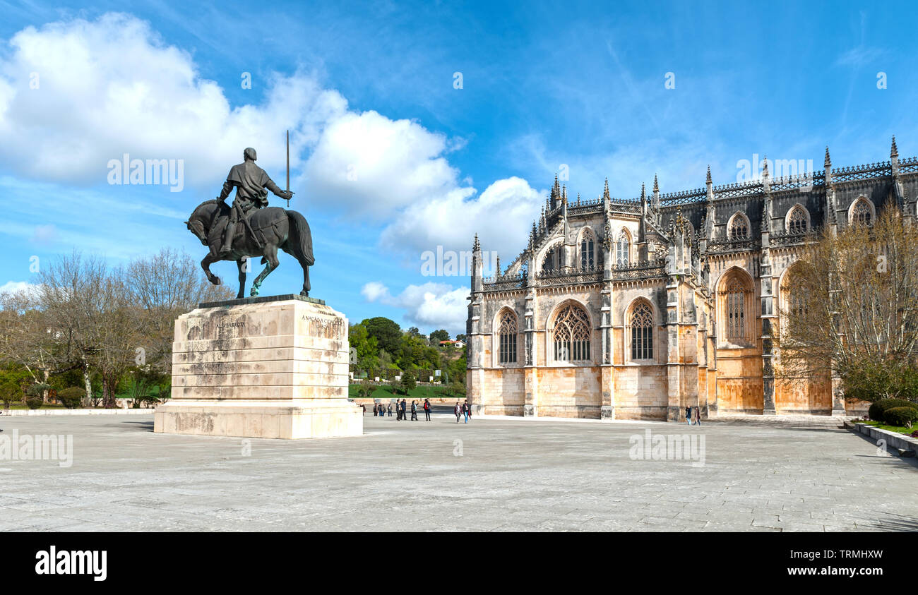 Blick auf das Kloster von Batalha, Portugal Stockfoto