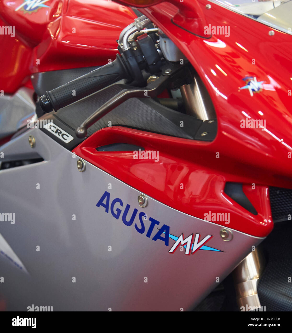 Nahaufnahme Detail einer MV Agusta Motorrad Stockfoto