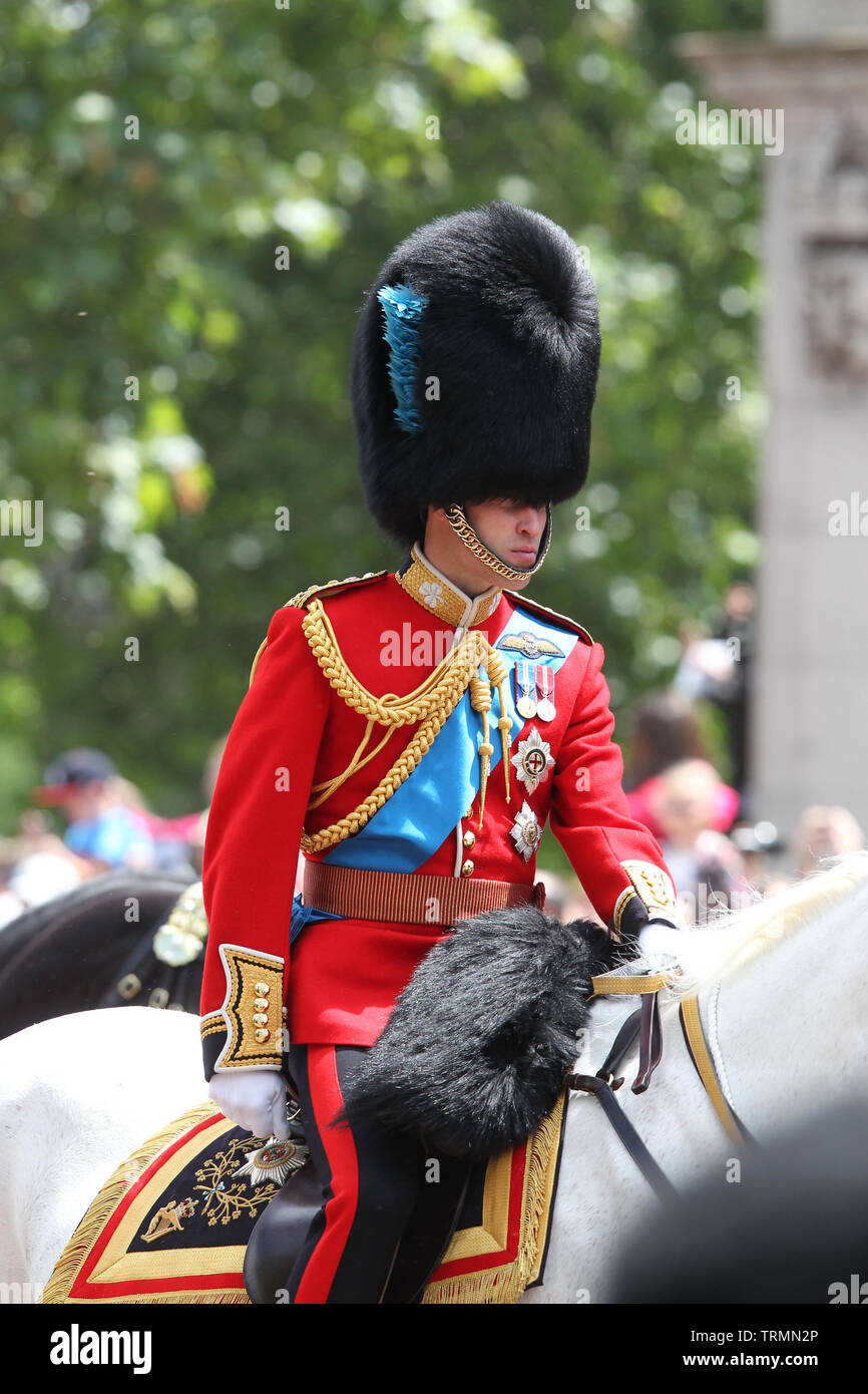 London, UK, 8. Juni 2019. Prinz William während der Trooping geburtstag Parade der Farbe Queen in London Stockfoto