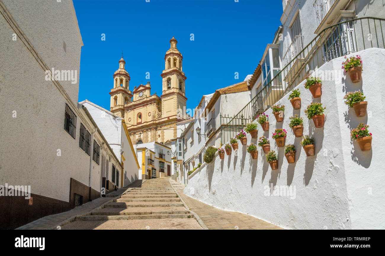 Malerische Anblick in Olvera, Provinz Cadiz, Andalusien, Spanien. Stockfoto