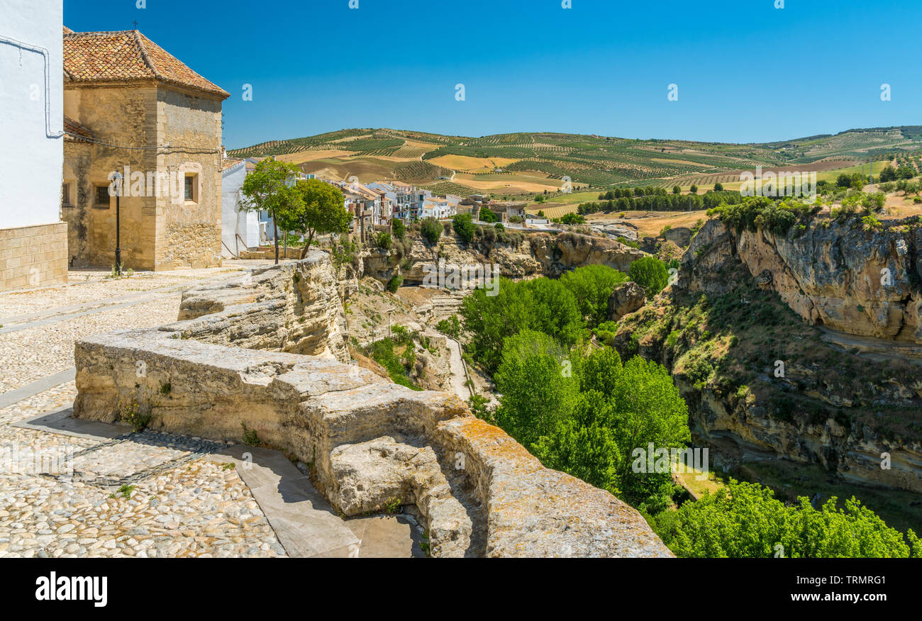 Malerische Anblick in Alhama de Granada, Andalusien, Spanien. Stockfoto