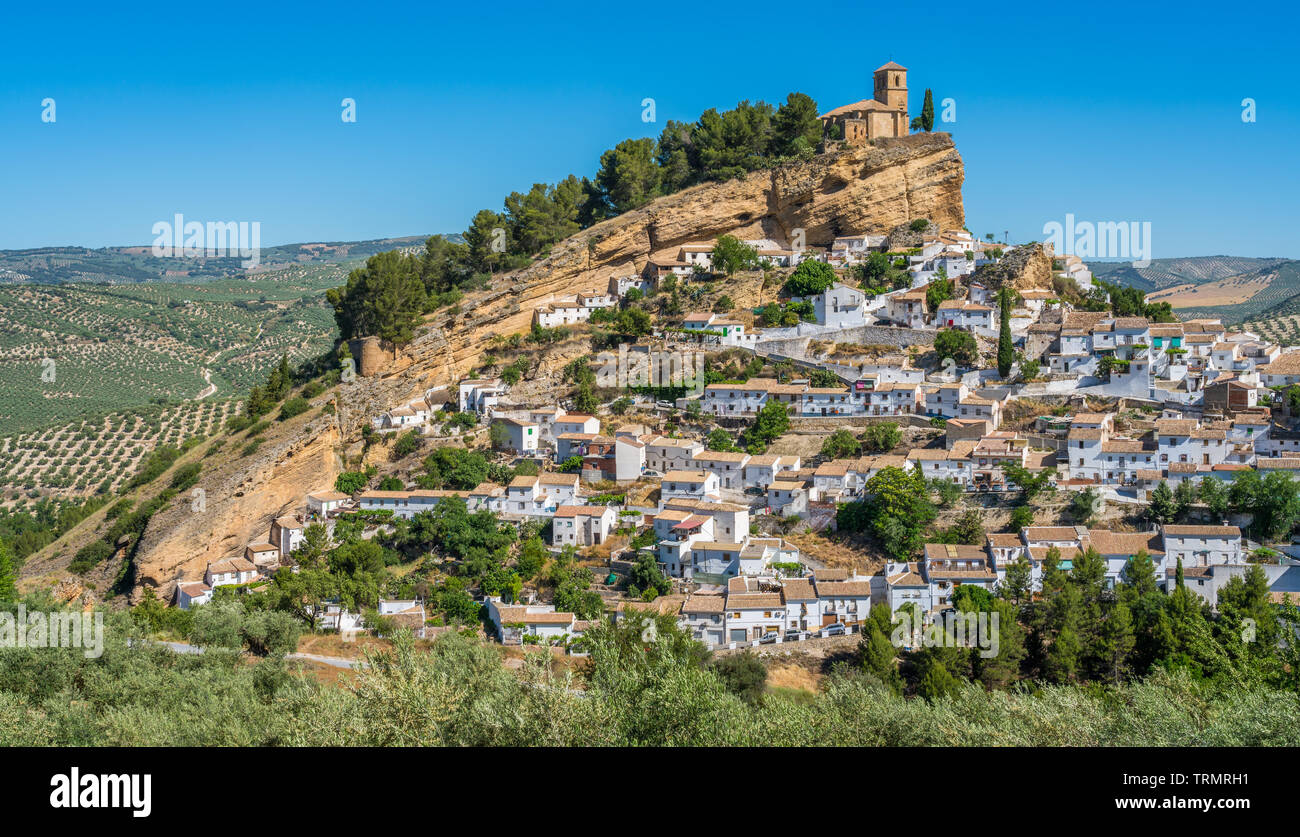 Panoramischer Anblick in Montefrio, schönen Dorf in der Provinz Granada, Andalusien, Spanien. Stockfoto