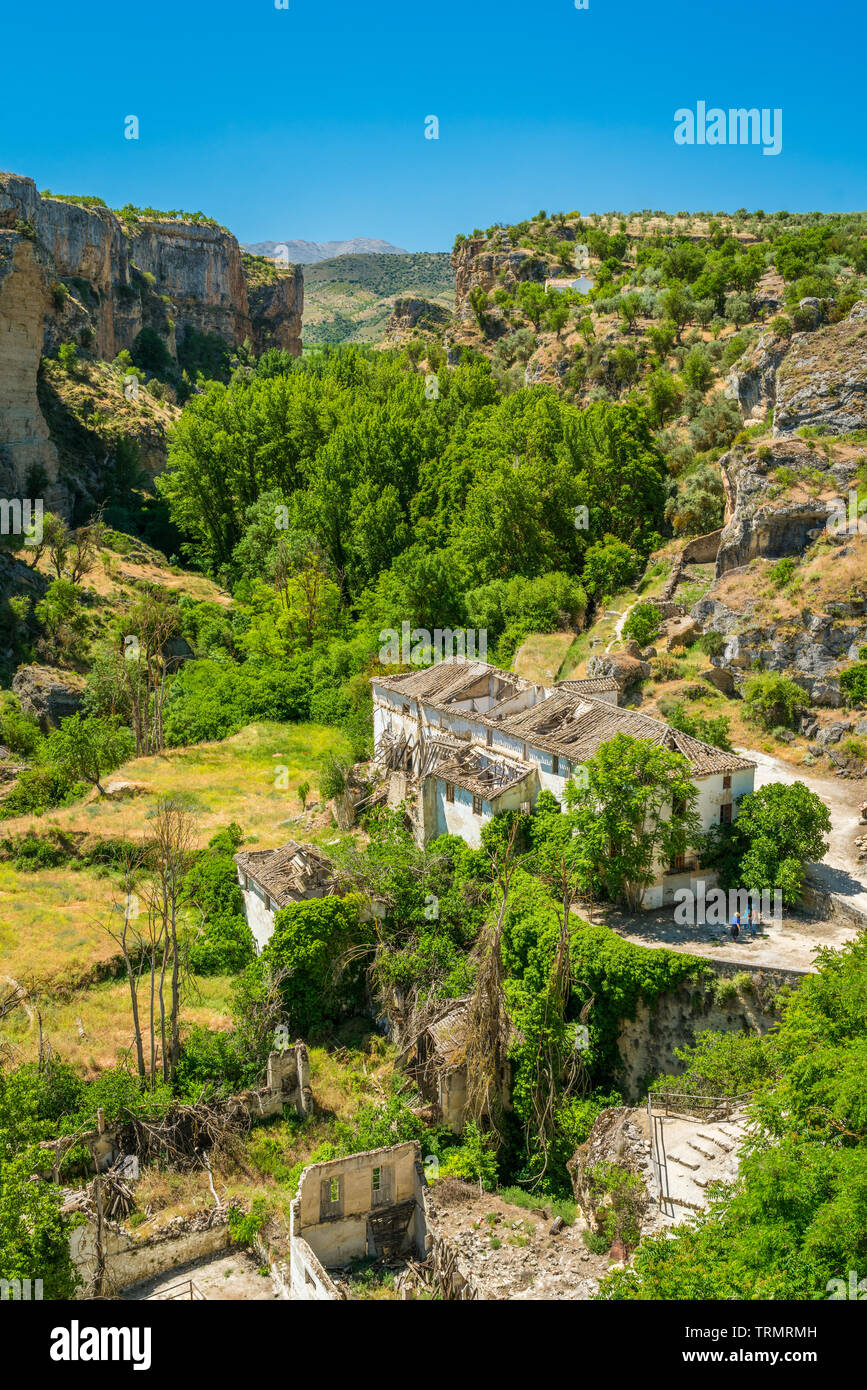 Malerische Anblick in Alhama de Granada, Andalusien, Spanien. Stockfoto