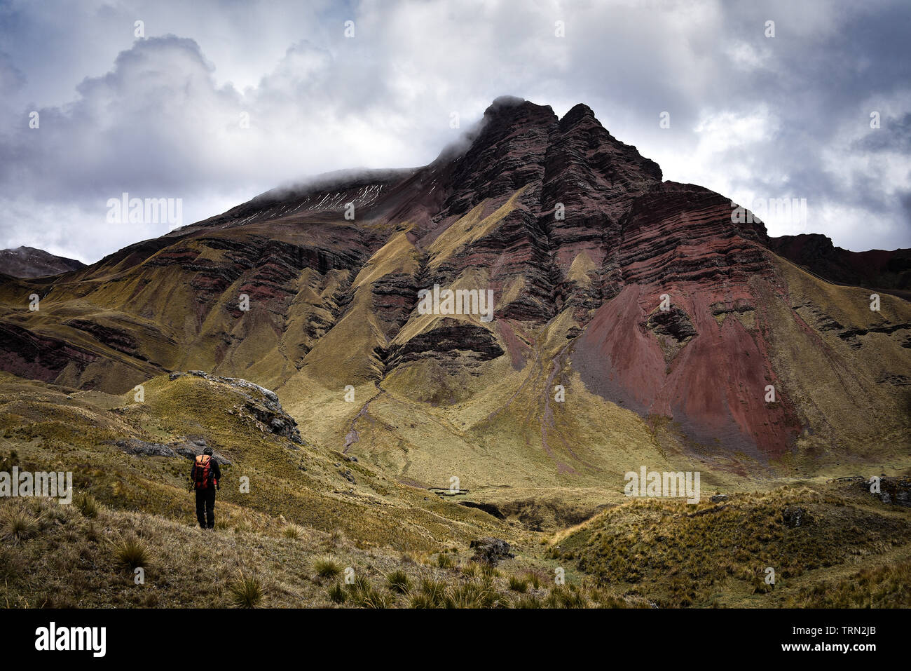 Dramatische Berglandschaft auf der Ancascocha Trek zwischen Cusco und Machu Picchu Stockfoto