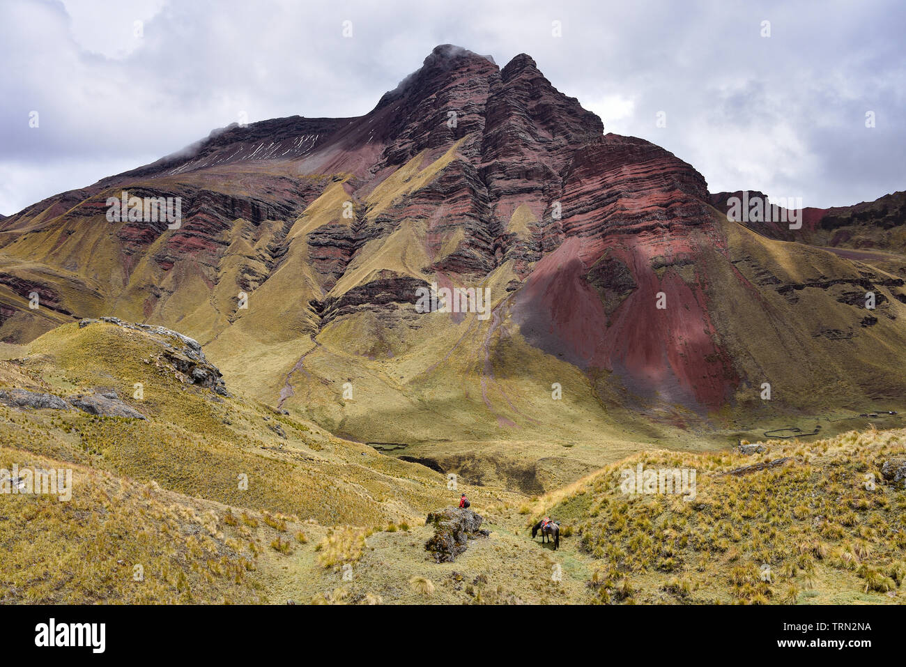 Dramatische Berglandschaft auf der Ancascocha Trek zwischen Cusco und Machu Picchu Stockfoto