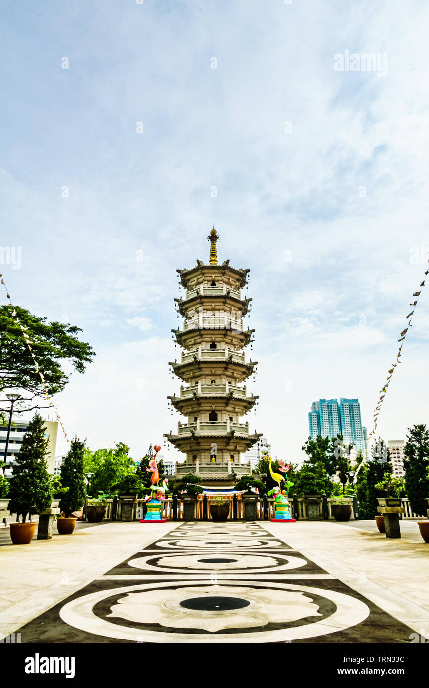 Singapur - Dec 18, 2018: Berühmte Lian Shan Shuang Lin Tempel in Toa Payoh wurde als nationales Denkmal am 14. Oktober 1980, mit großen restorati gazetted Stockfoto