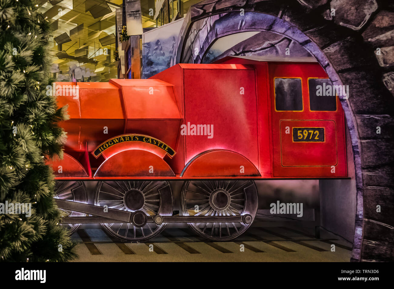 Singapur - 18.November 2018: eine magische Welt Urlaub am Changi, ein Harry Potter - themed Fall in Changi Flughafen, Terminal 3, Singapur statt. Stockfoto