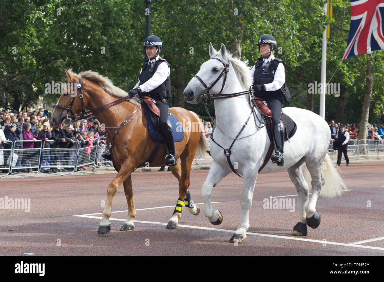 Berittene Polizei auf der Mall für die Farbe 2019 Stockfoto