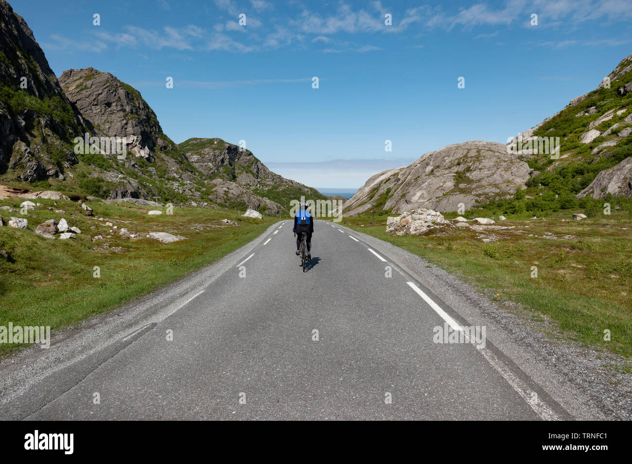 Erkunden sie Norwegen mit dem Fahrrad im Sommer 2019 Stockfoto