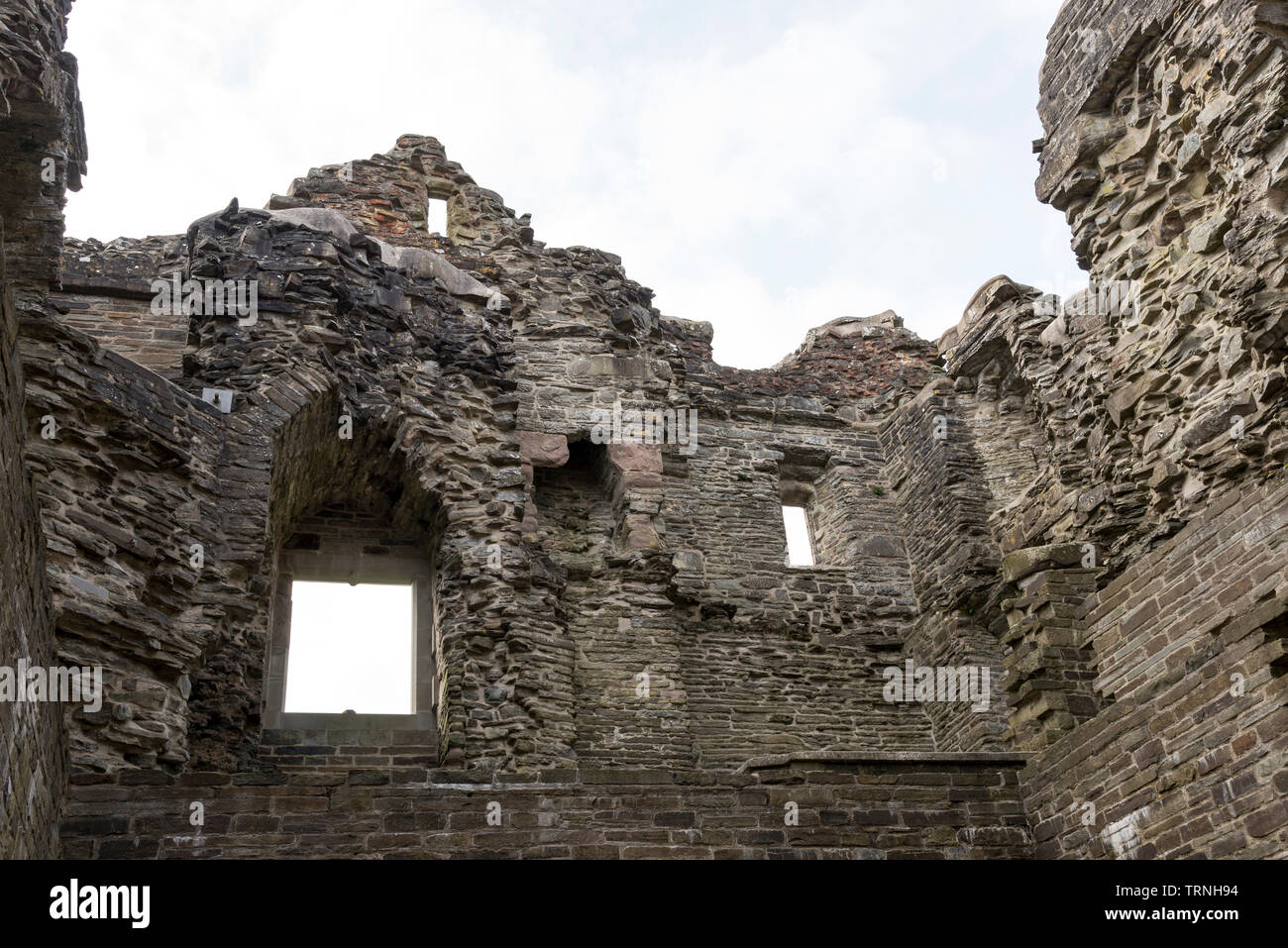 Hopton Castle, Shropshire, England. Als historische Sehenswürdigkeit in der Shropshire hills wiederhergestellt. Stockfoto