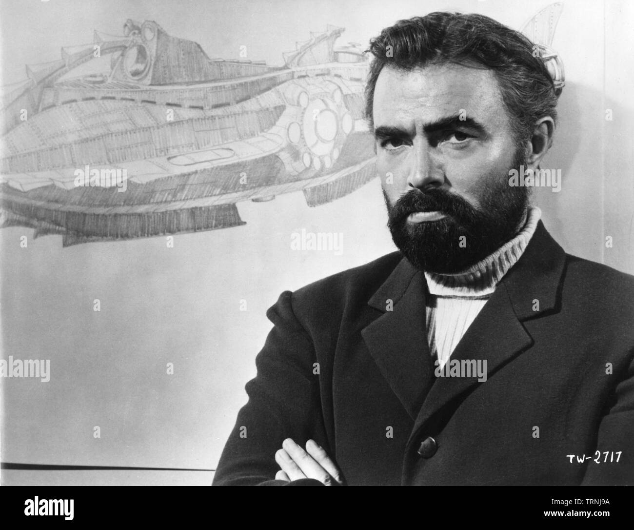 JAMES MASON als Kapitän Nemo 20.000 Meilen unter dem Meer 1954 Regisseur Richard Fleischer Roman Jules Verne Walt Disney Productions/Buena Vista Filmverleih Stockfoto