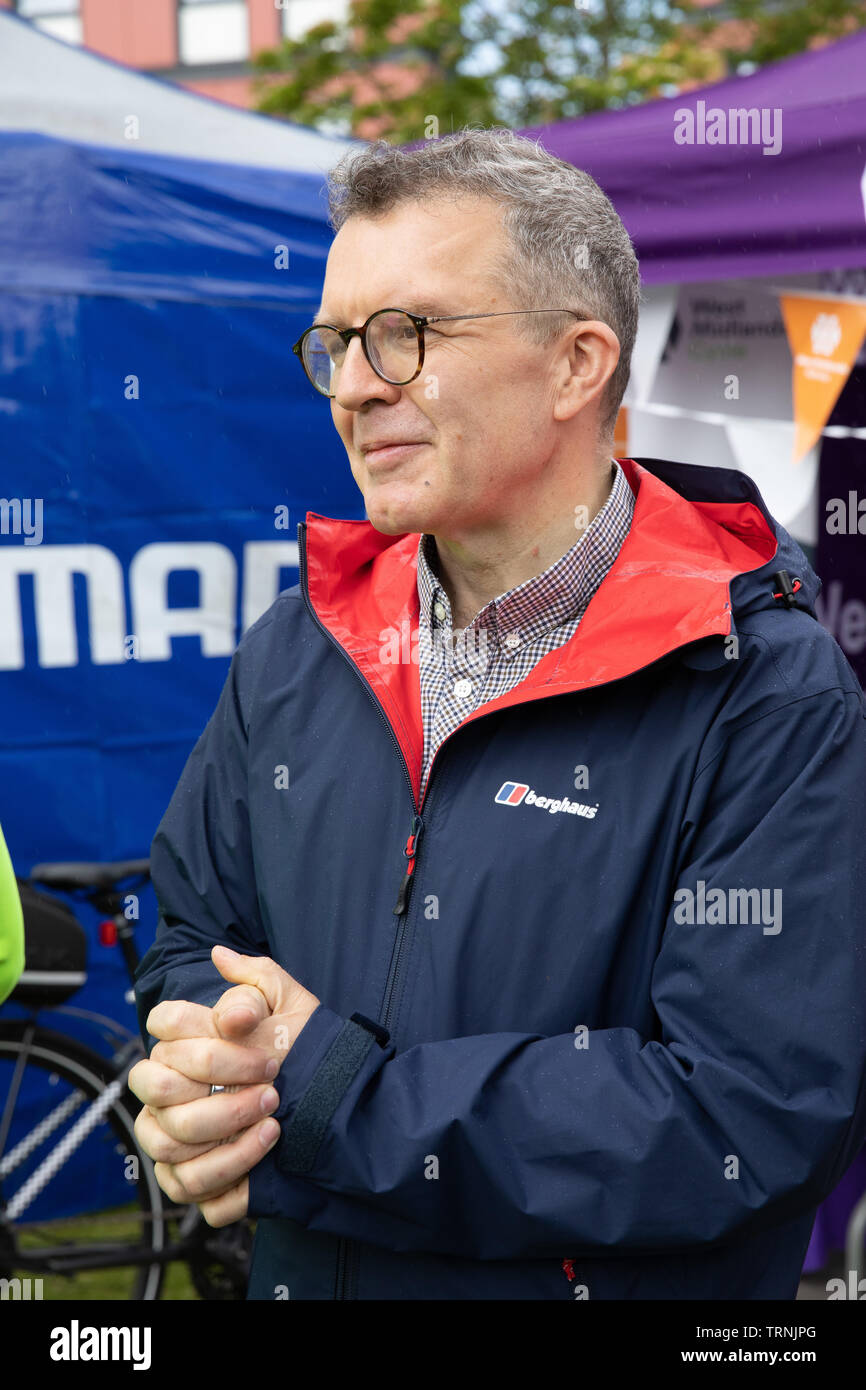 Tom Watson, der stellvertretende Chef der Labour Party, dargestellt an einem Radfahren Veranstaltung in Birmingham. Tom ist für das Verlieren ein enormes Gewicht bekannt. Stockfoto
