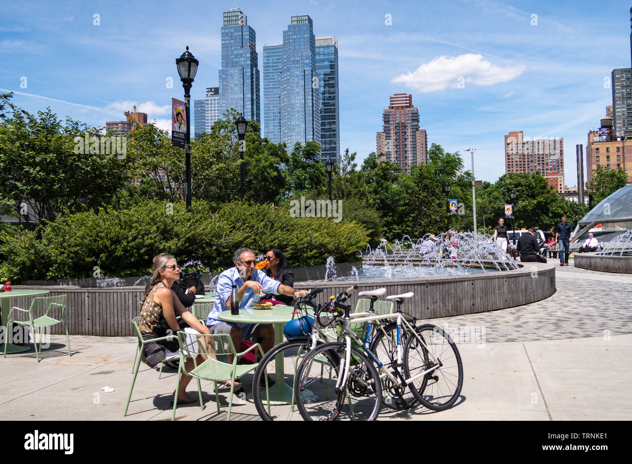 Brunnen in Hudson Park & Boulevard, NYC Stockfoto