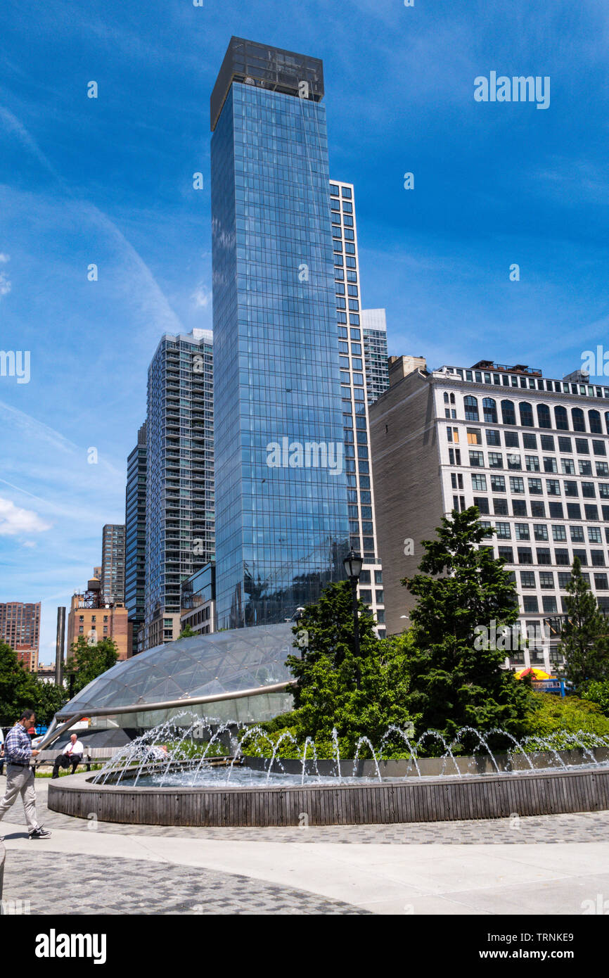 Brunnen in Hudson Park & Boulevard, NYC Stockfoto