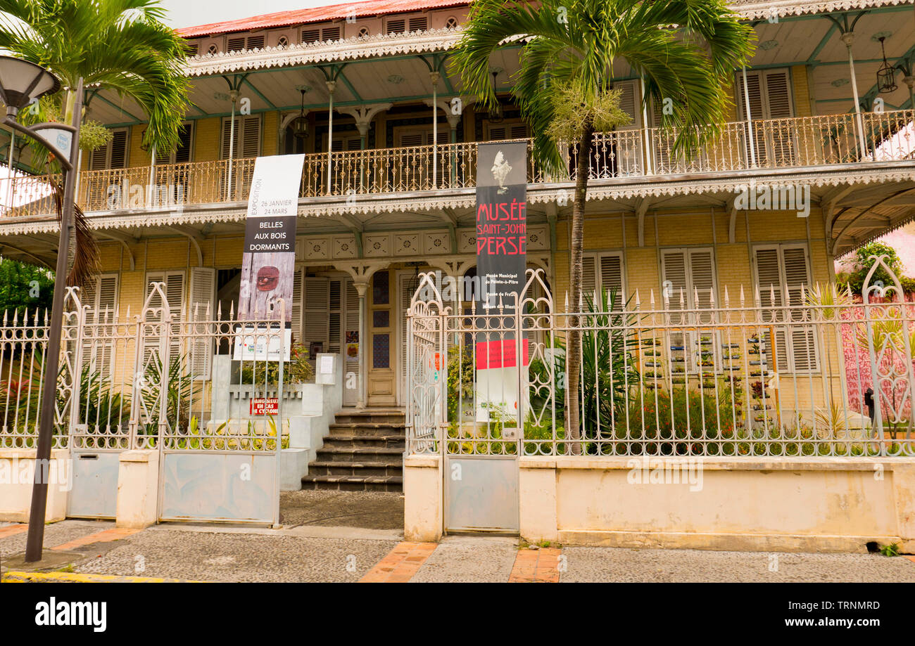 Museum Saint John Perse, die Ausstellung von stilvollen alten Eigenschaft, die in Guadeloupe in historischen Zeiten jetzt als historisches B gebaut wurde. Stockfoto