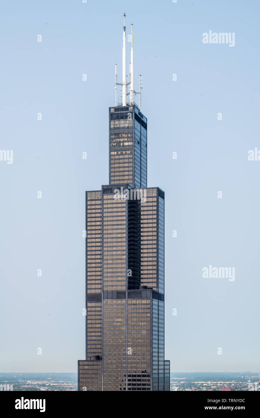 Isolierte Sicht auf den Sears Tower Stockfoto