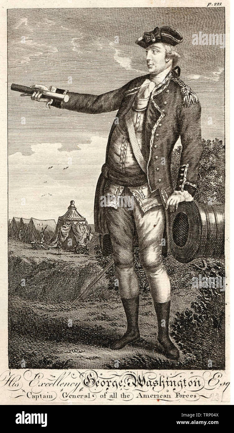 GEORGE WASHINGTON (1732-1799) als militärische Allgemein Stockfoto