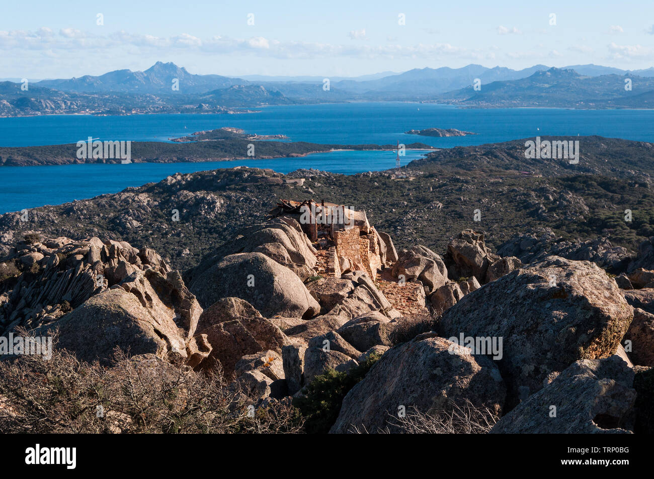 Caprera Monte Teialone Weltkrieg fort Stockfoto