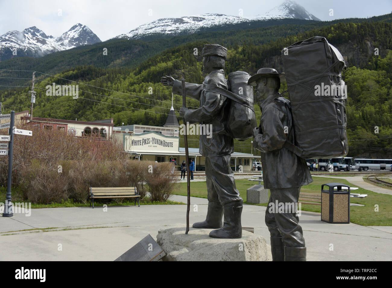 Centennial Statue, Skagway, Alaska, Southeast Alaska, USA Stockfoto