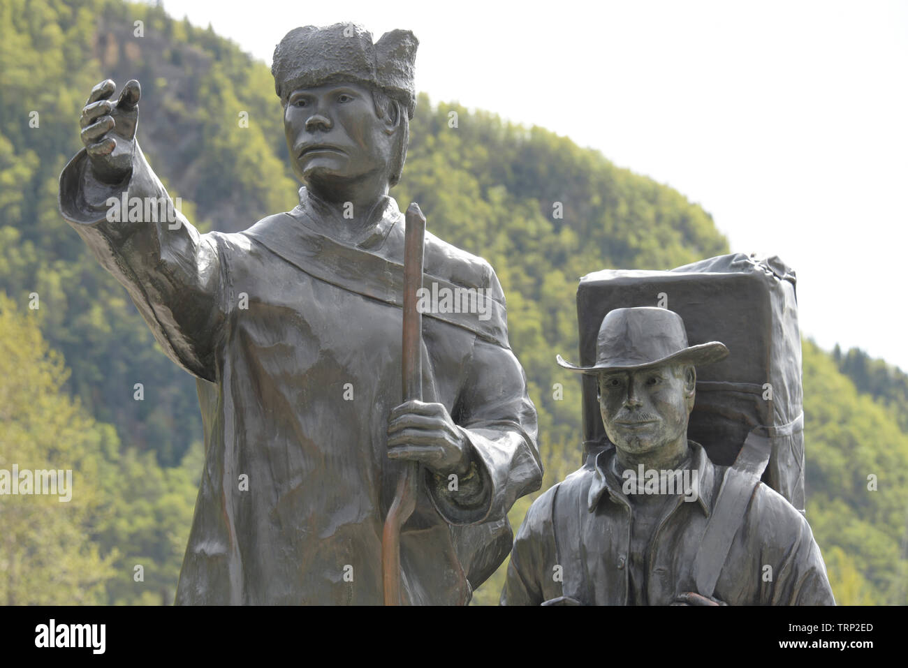 Centennial Statue, Skagway, Alaska, Southeast Alaska, USA Stockfoto