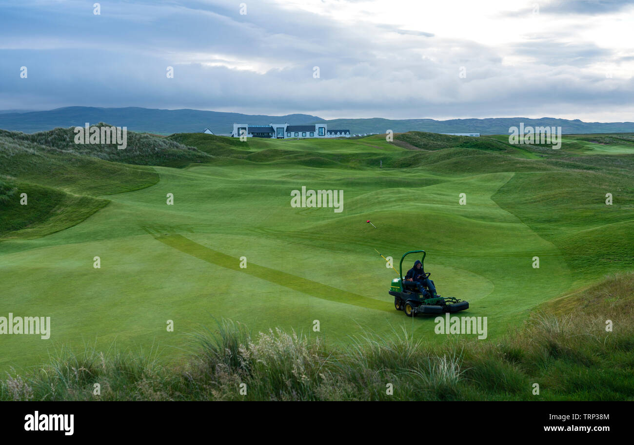 Anzeigen von machrie Golf Links Golf Course auf Islay. In der Inneren Hebriden, Schottland, Großbritannien Stockfoto