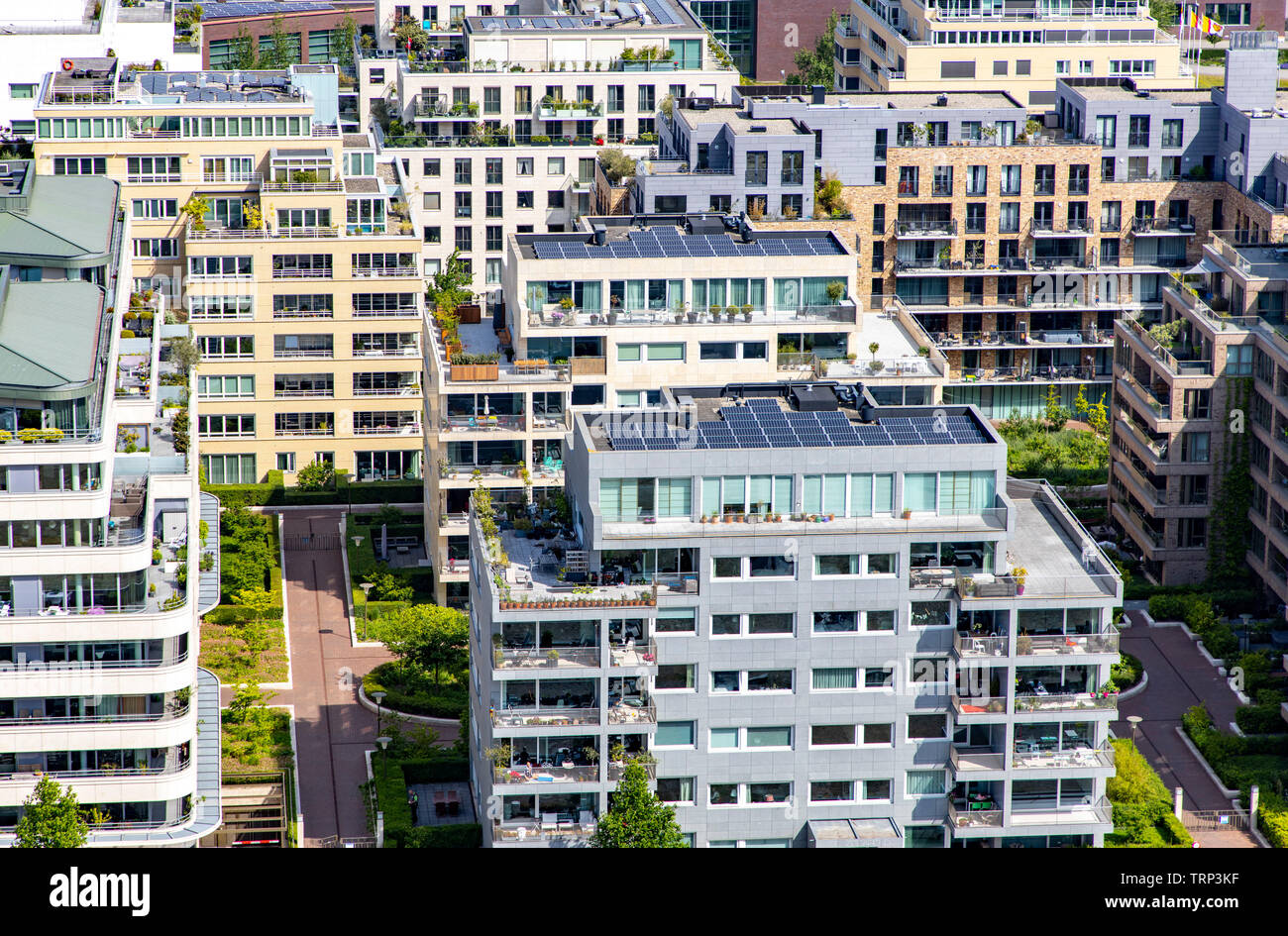 Amsterdam, Niederlande, Wohngebiet Overhoeks, neu gebauten Wohnungen auf dem Fluss IJ, ehemaligen Industriegelände, in der Amsterdam-Noord, Stockfoto