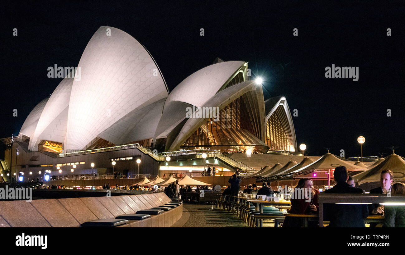 Sydney Opernhaus bei Nacht Australia Stockfoto