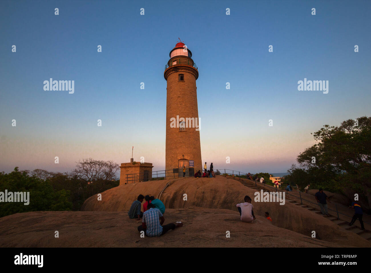 Leuchtturm; Mahabalipuram Mamallapuram; Tamil Nadu; Indien Stockfoto