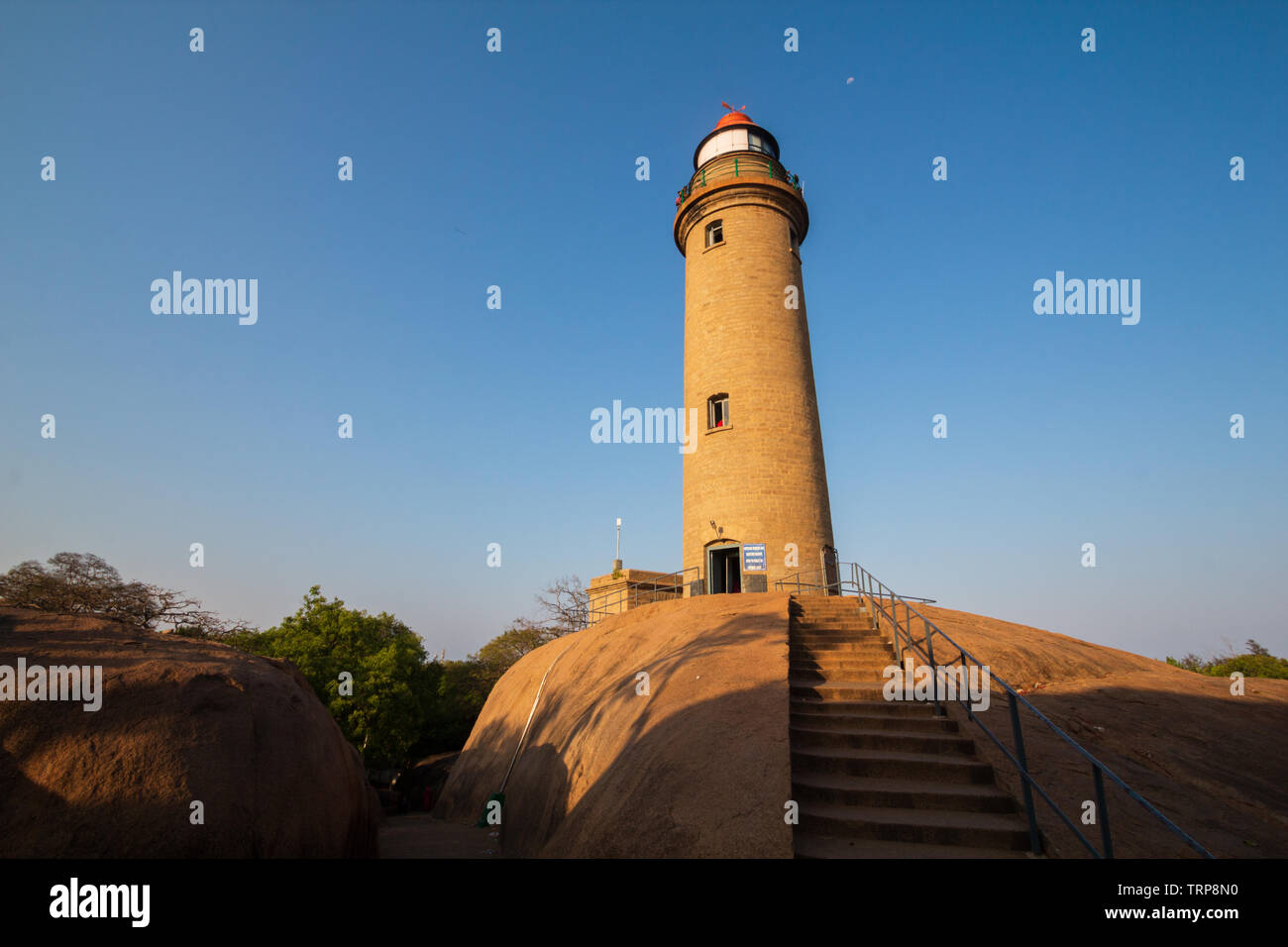 Leuchtturm; Mahabalipuram Mamallapuram; Tamil Nadu; Indien Stockfoto