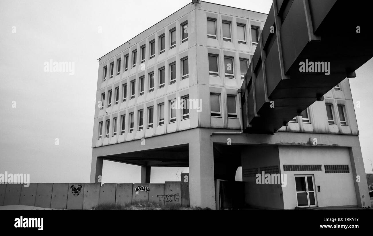 Ehemalige Hoverport Gebäude, Hoverport Ort, Boulogne-sur-Mer, Pas-de-Calais, Ile de France, Frankreich Stockfoto