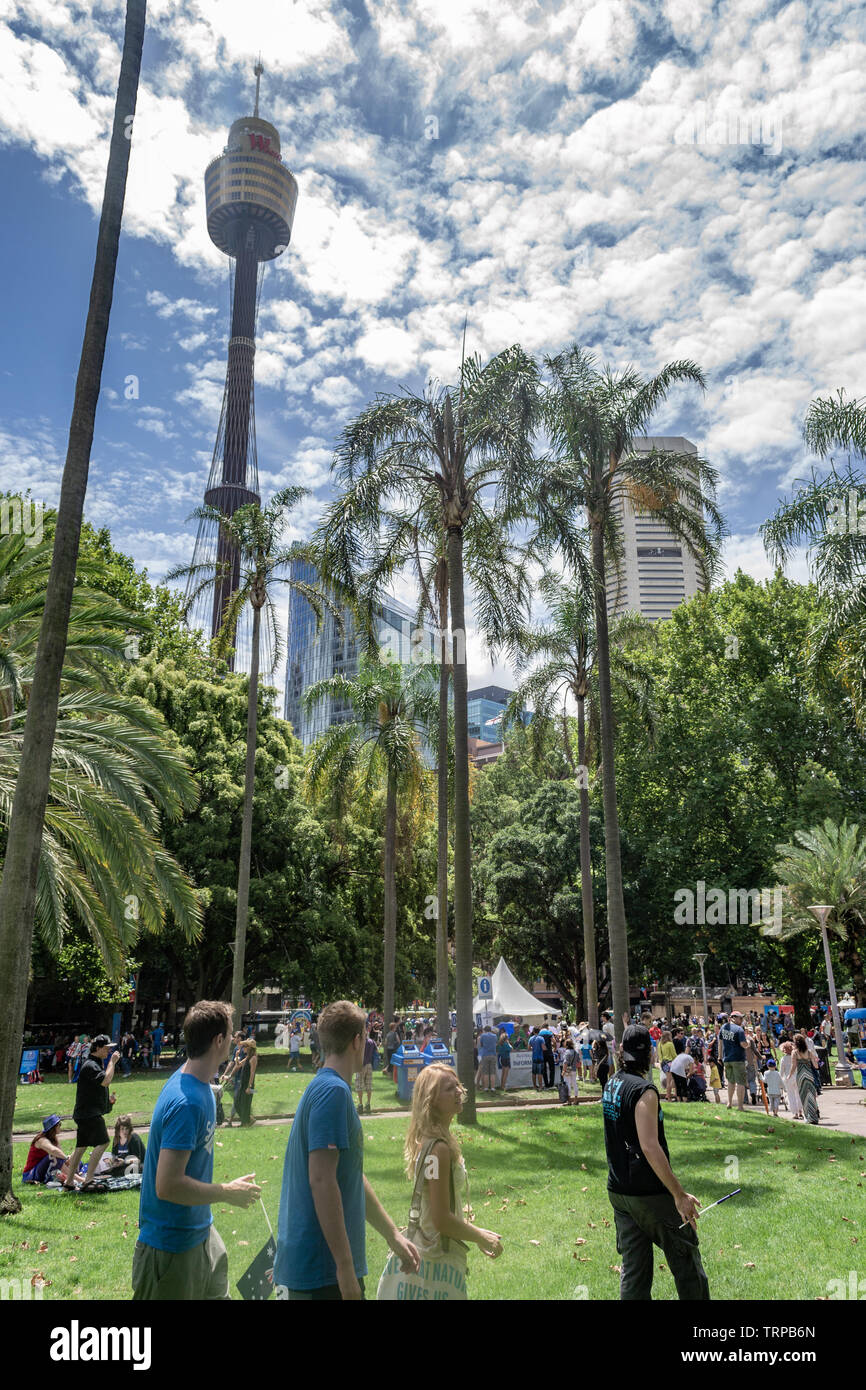 Sydney CBD und Hide Park Menschen feiern Australische Tag Stockfoto