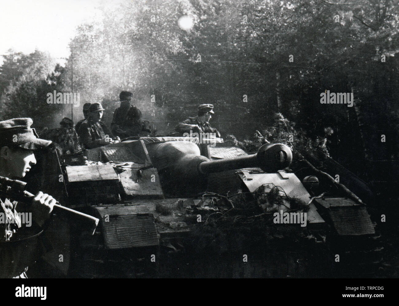 Deutsche Sturmgeschütz Stug Heavy Assault 1944 an der Westfront in Frankreich 1944 Stockfoto