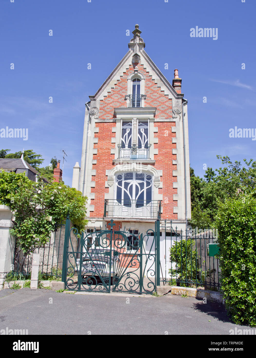 Elegantes Haus auf der Ille de Insel Offard, Saumur Stockfoto