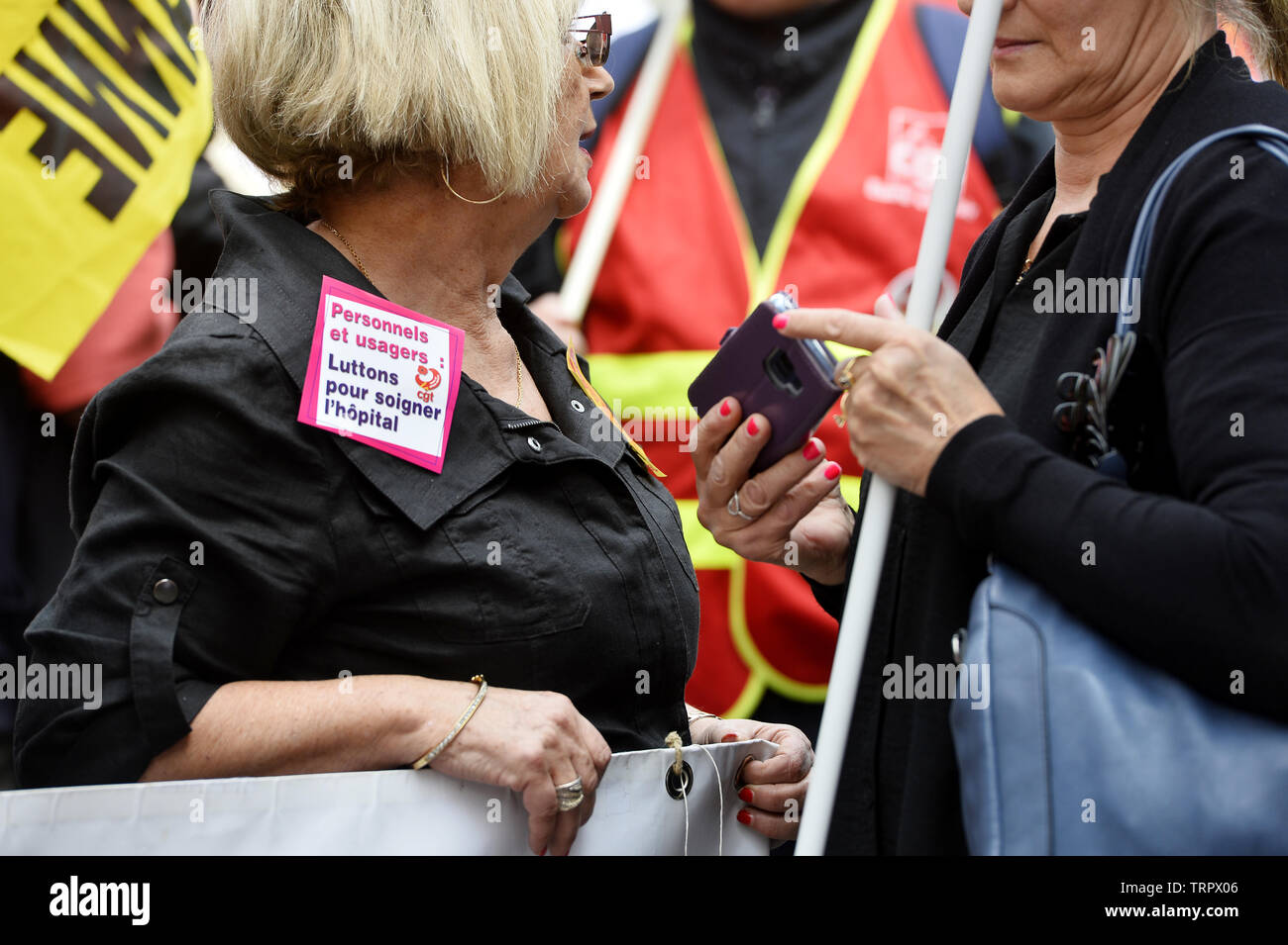 Emergency Health Care workers Protest in Paris - Frankreich Stockfoto