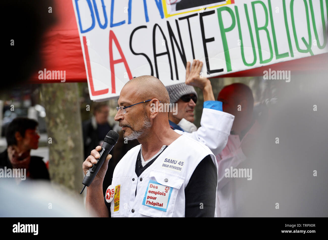 Emergency Health Care workers Protest in Paris - Frankreich Stockfoto