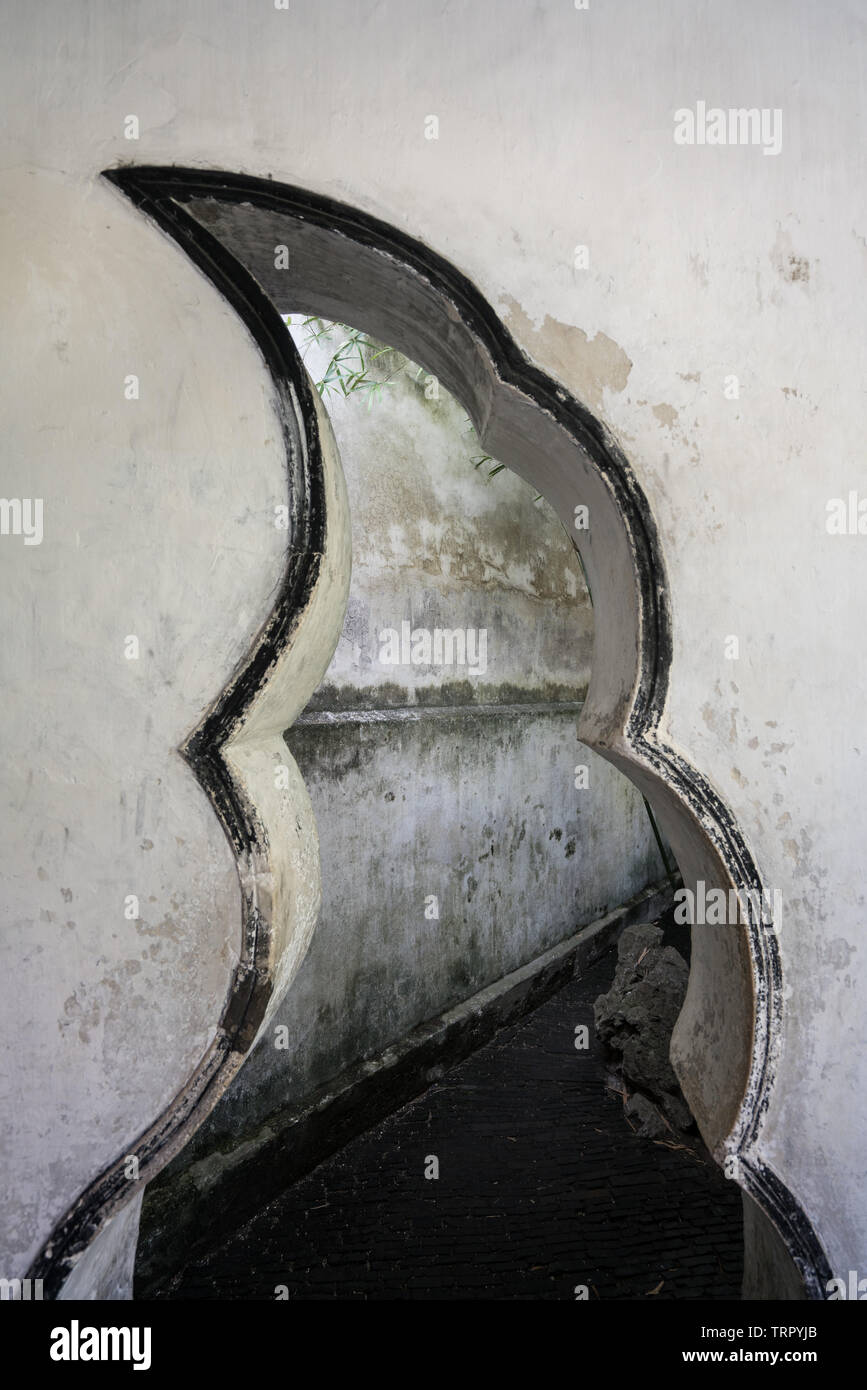 Traditioneller chinesischer Garten in Suzhou Stockfoto