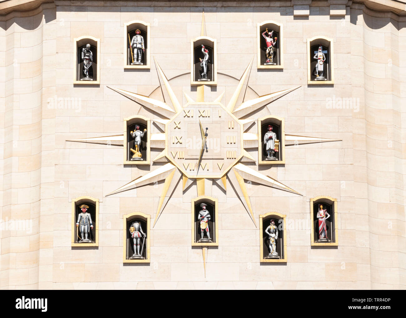 Mont des Arts Glockenspiel Glockenspiel du Mont des Arts Clock Face Mont des Arts PALAIS DE LA DYNASTIE Brüssel Belgien Europa EU Europa Stockfoto